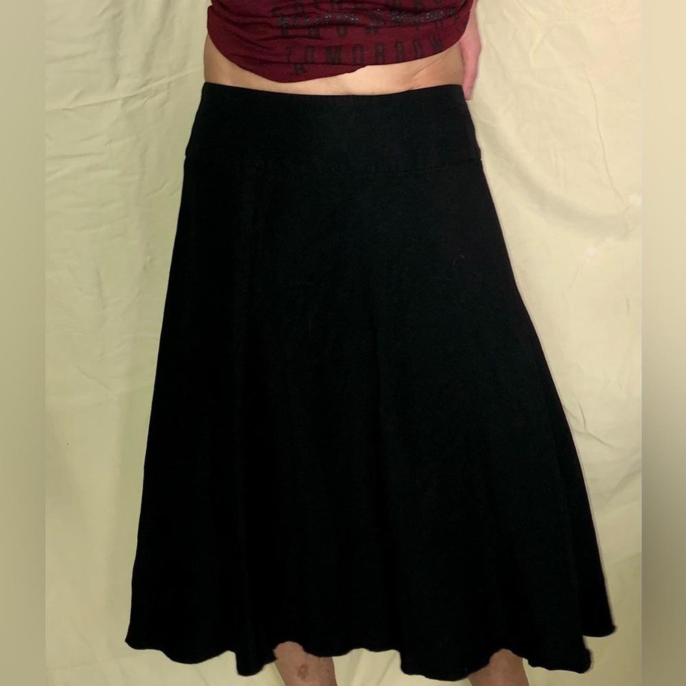 NIC+ZOE Black Onyx Linen Blend Summer Fling Flirt Skirt Spring Weave - Size 6